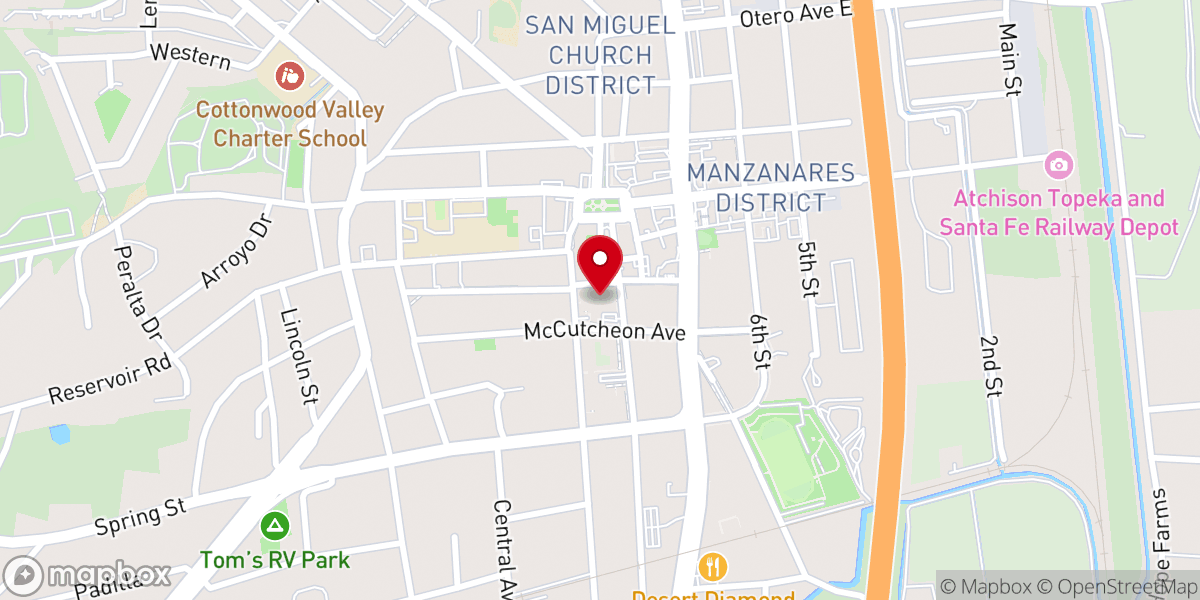 Map showing location of Socorro County Courthouse