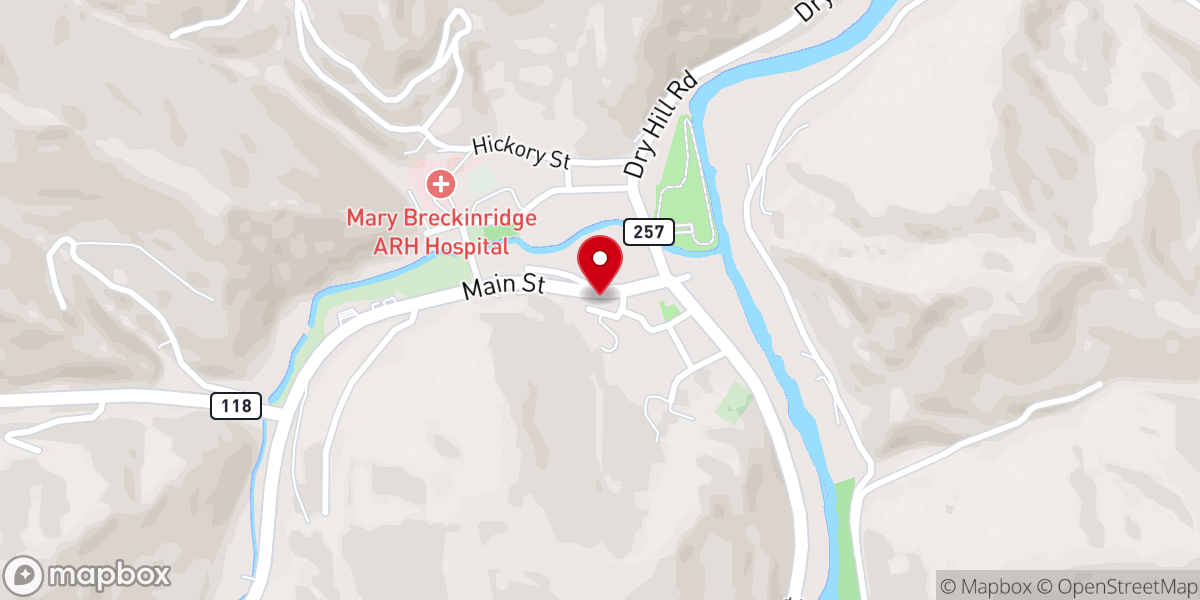Map showing location of Hyden Baptist Church
