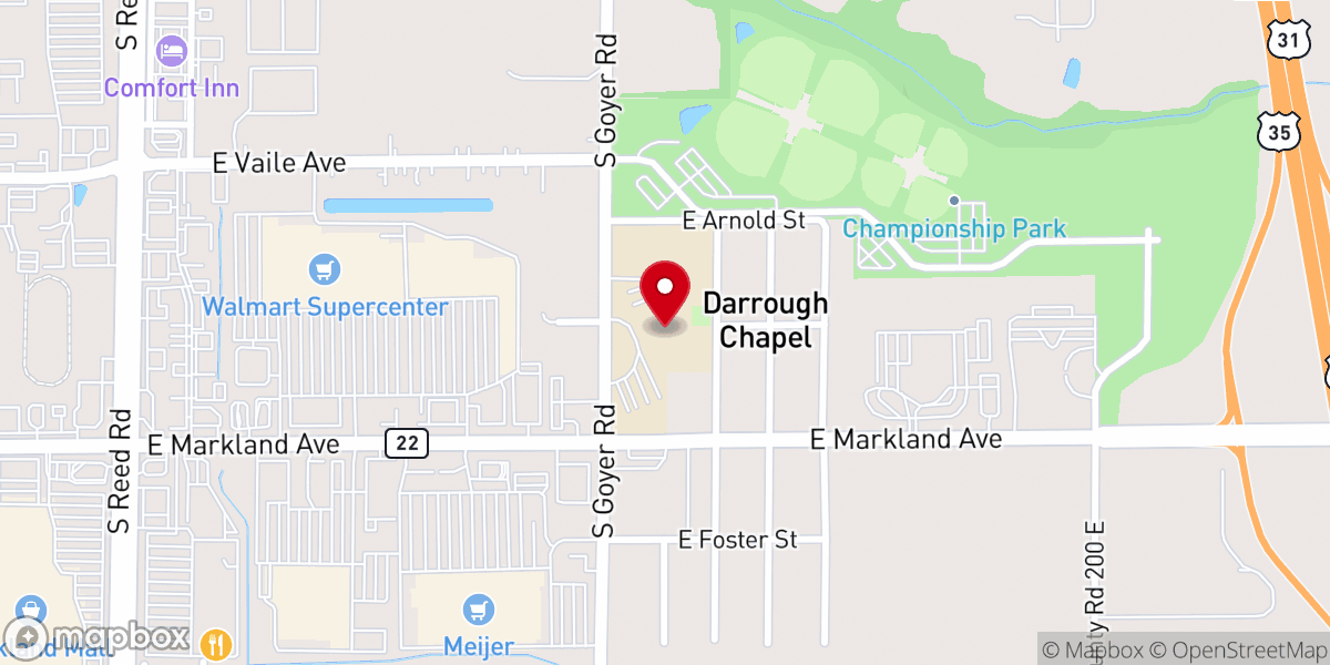 Map showing location of Darrough Chapel Early Learning
