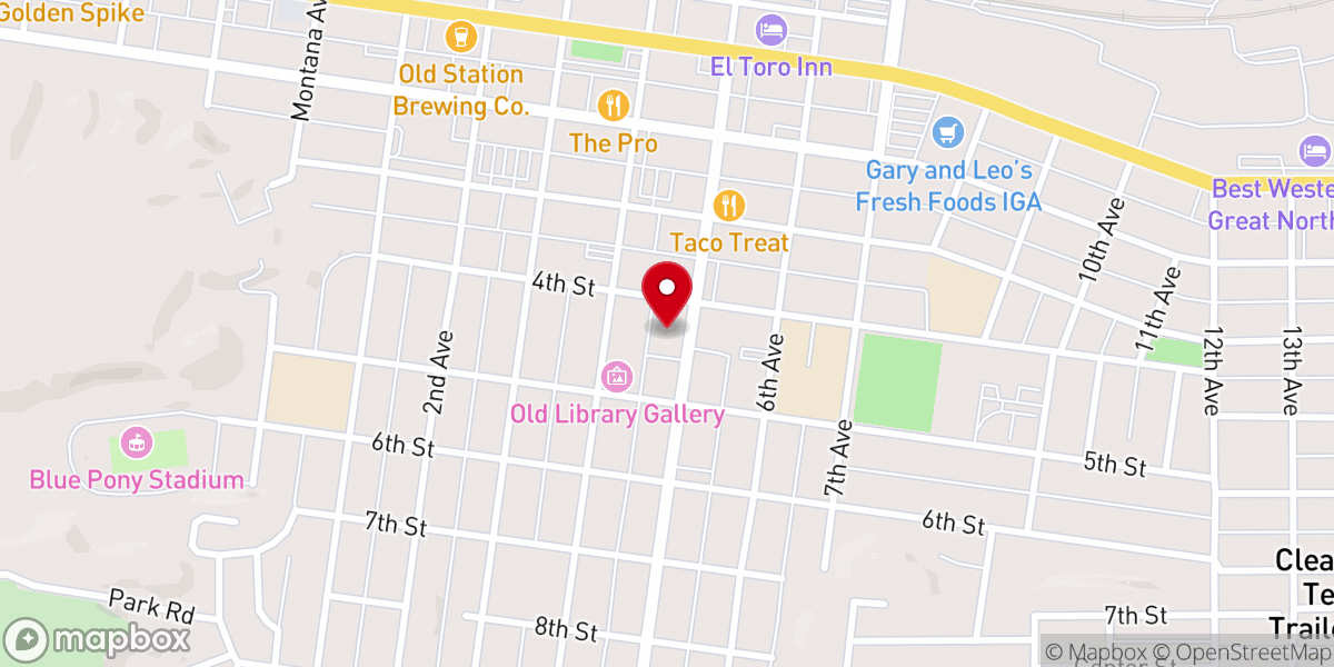 Map showing location of Havre Van Orsdel United Methodist Church