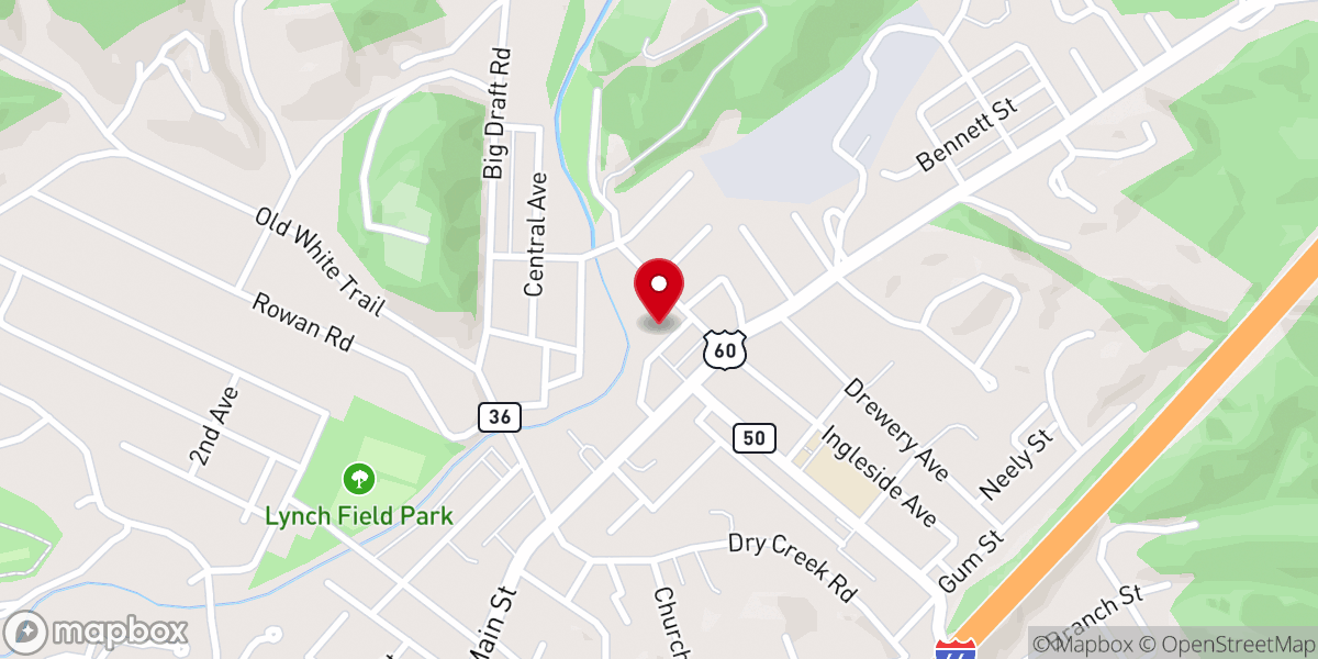 Map showing location of White Sulphur Springs Baptist