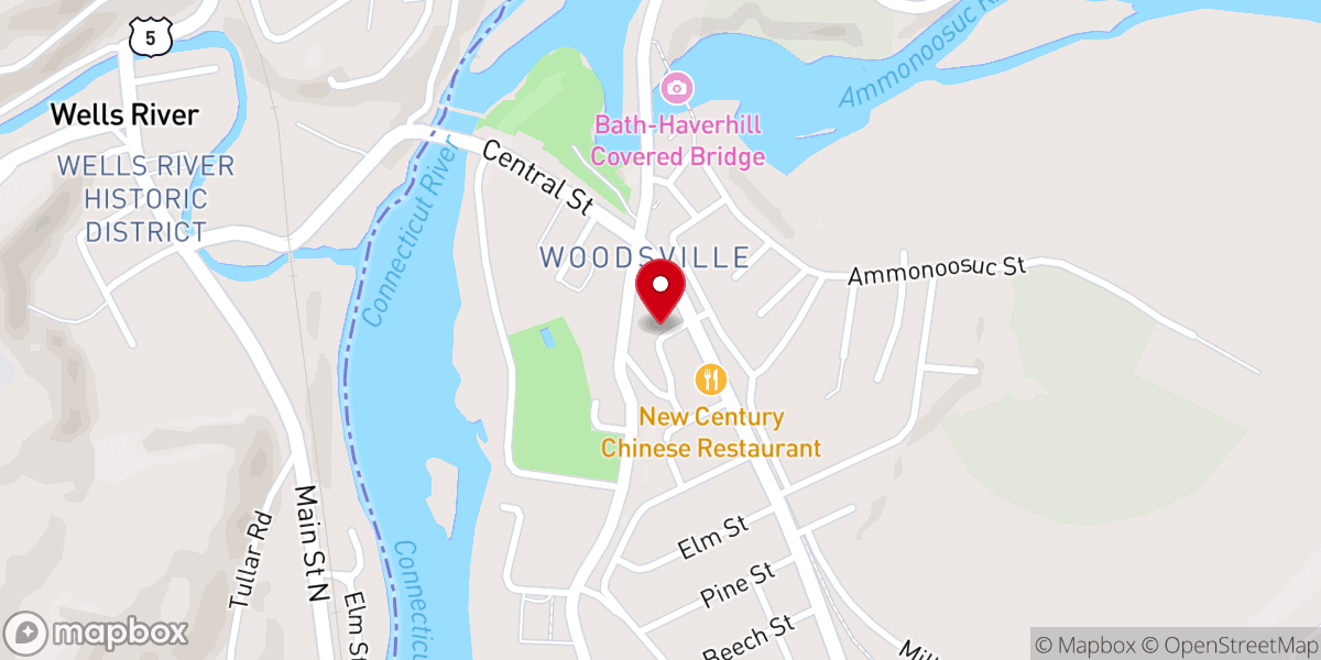 Map showing location of Woodsville
