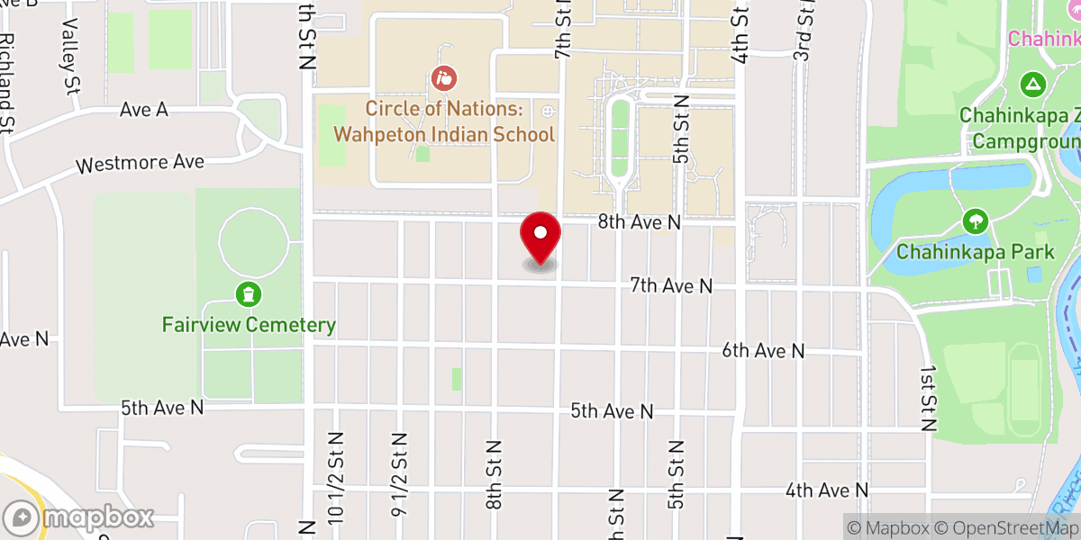 Map showing location of First Baptist Church