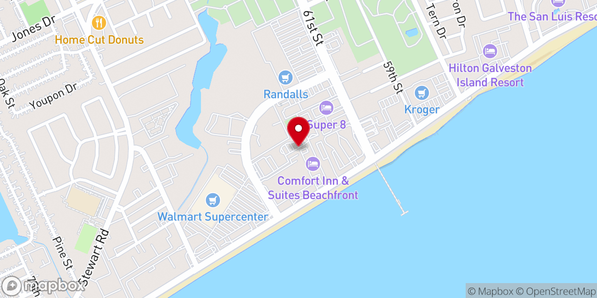 Map showing location of Lighthouse Church Galveston