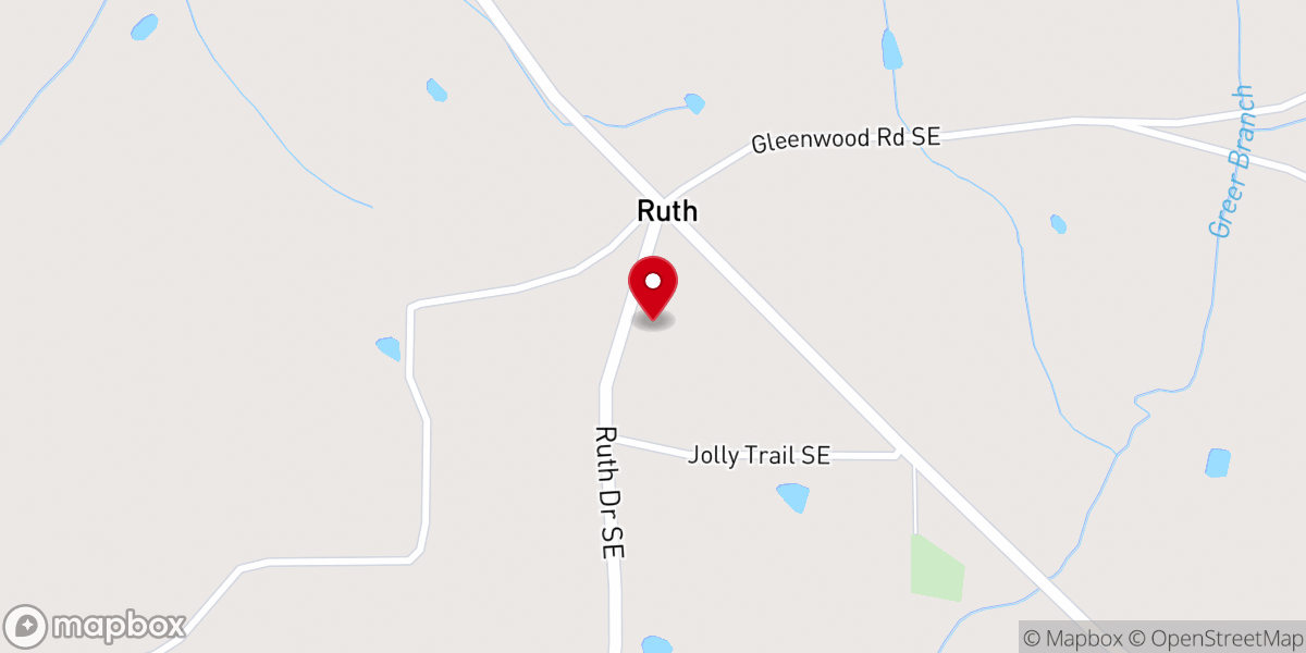 Map showing location of Ruth Baptist Church