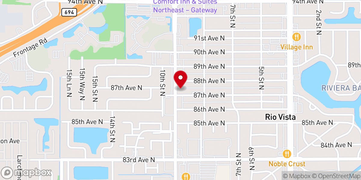 Map showing location of St. James United Methodist Church