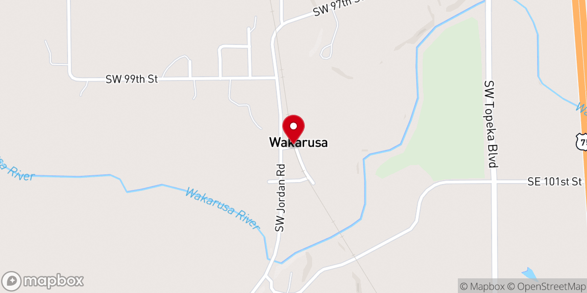 Map showing location of Wakarusa