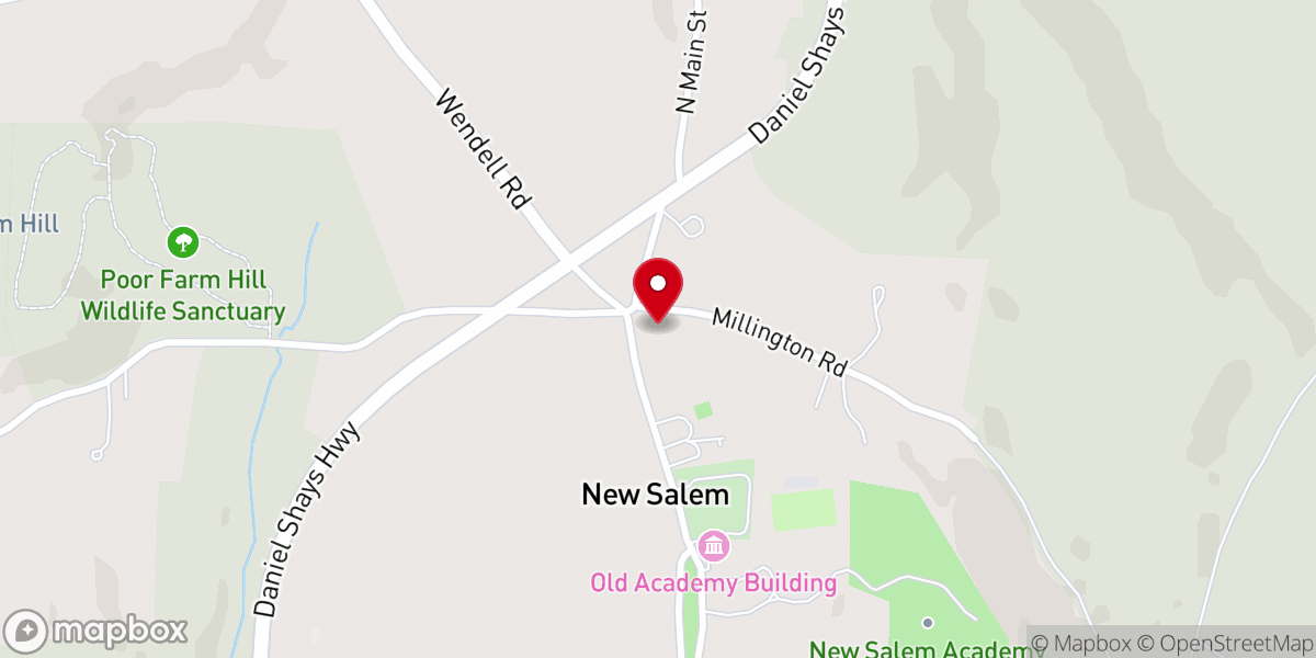 Map showing location of New Salem Common Historic District