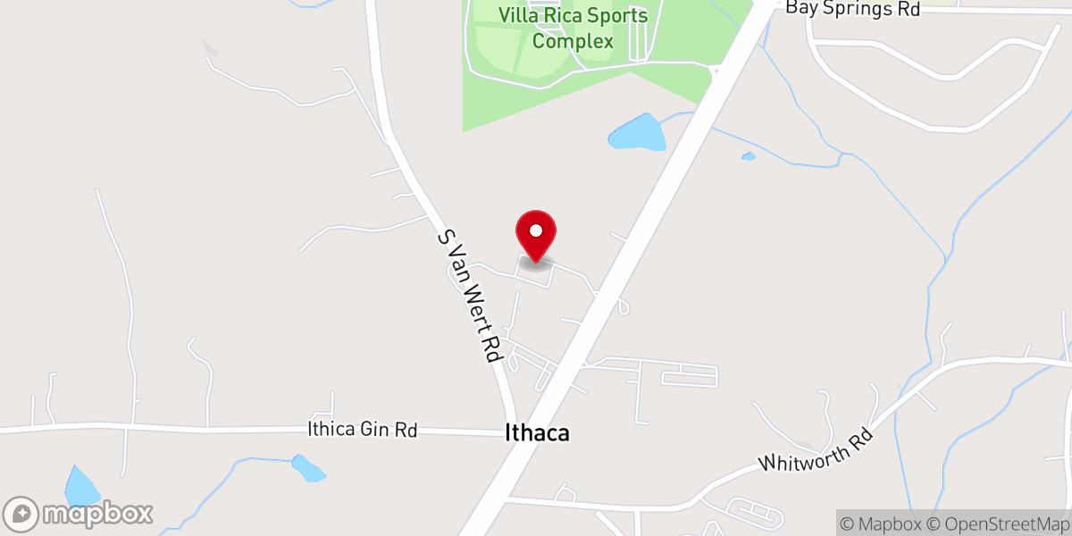 Map showing location of Villa Rica First United Methodist Church at The Garden
