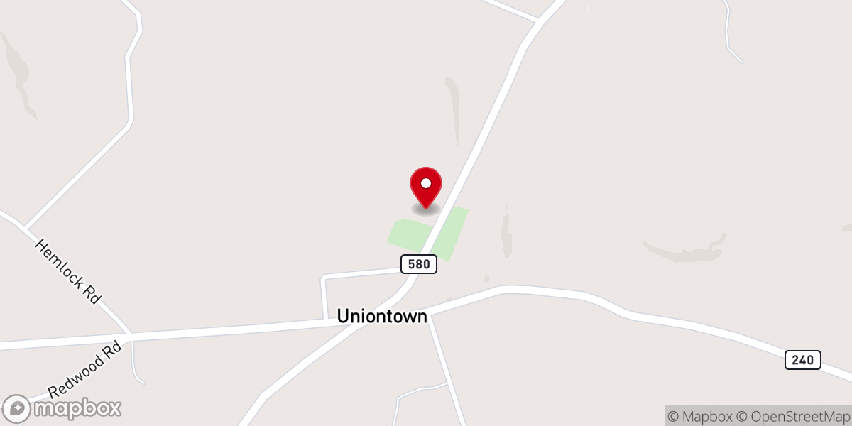 Map showing location of Uniontown Global Methodist Church