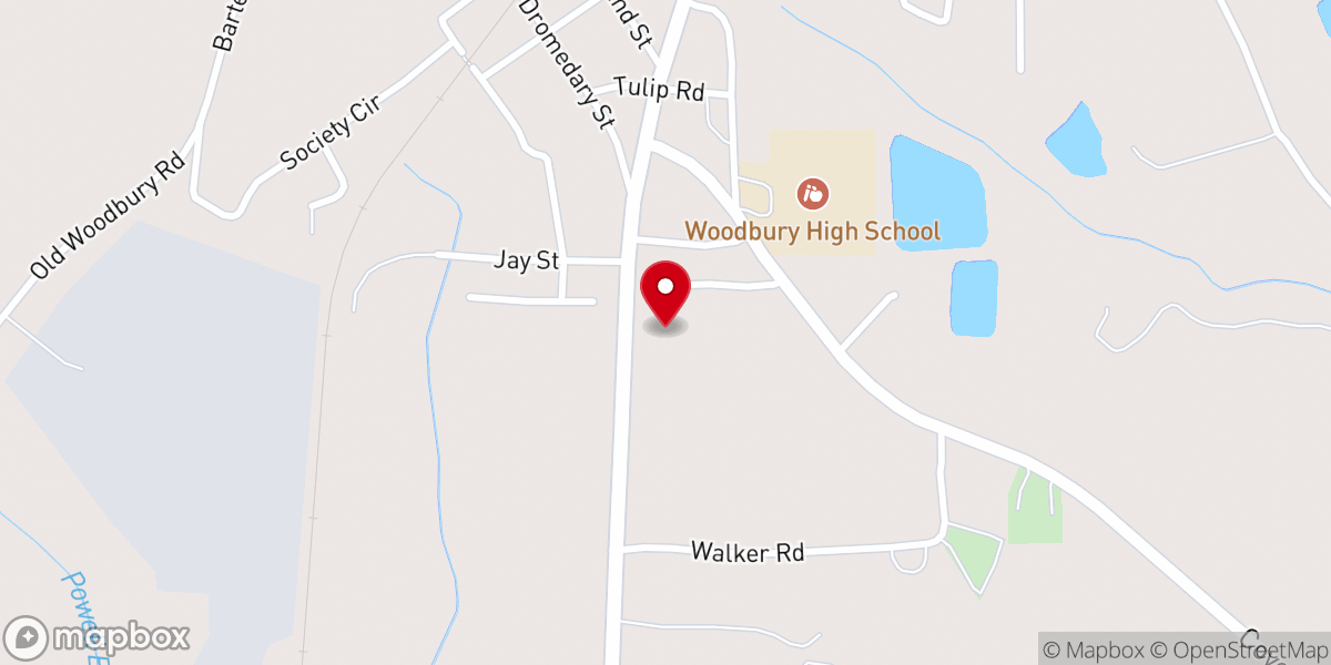 Map showing location of Woodbury Miracle Fellowship Center