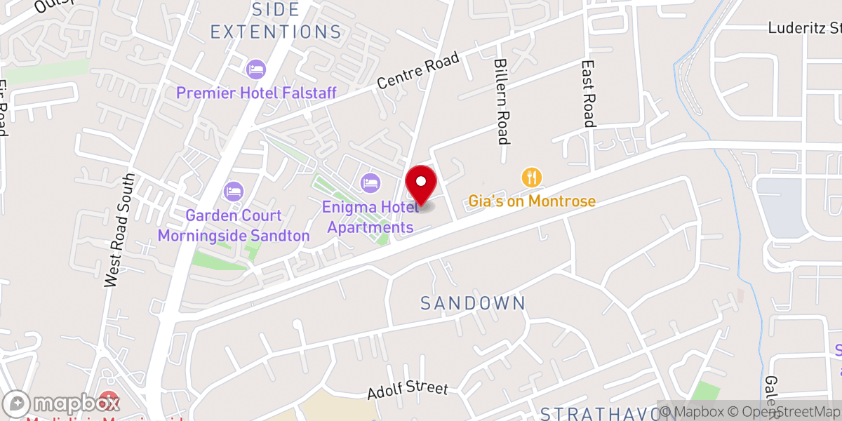 Map showing location of Rivers Church Sandton