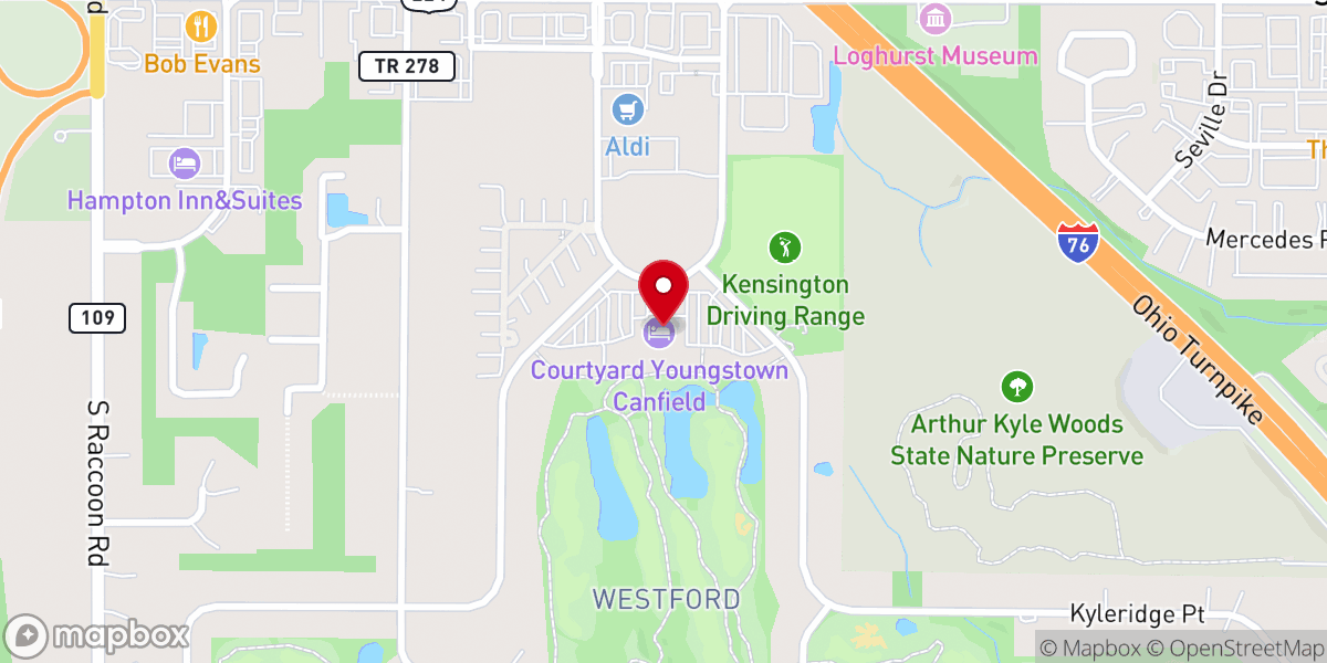 Map showing location of Courtyard by Marriott Youngstown Canfield