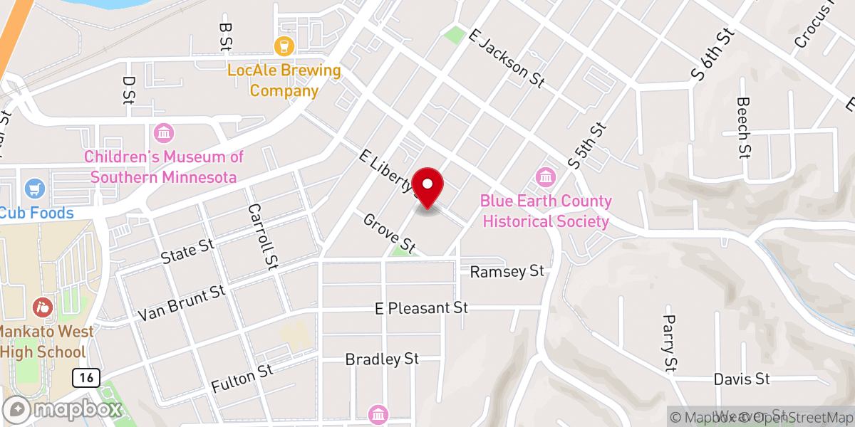 Map showing location of Mankato Christian Academy