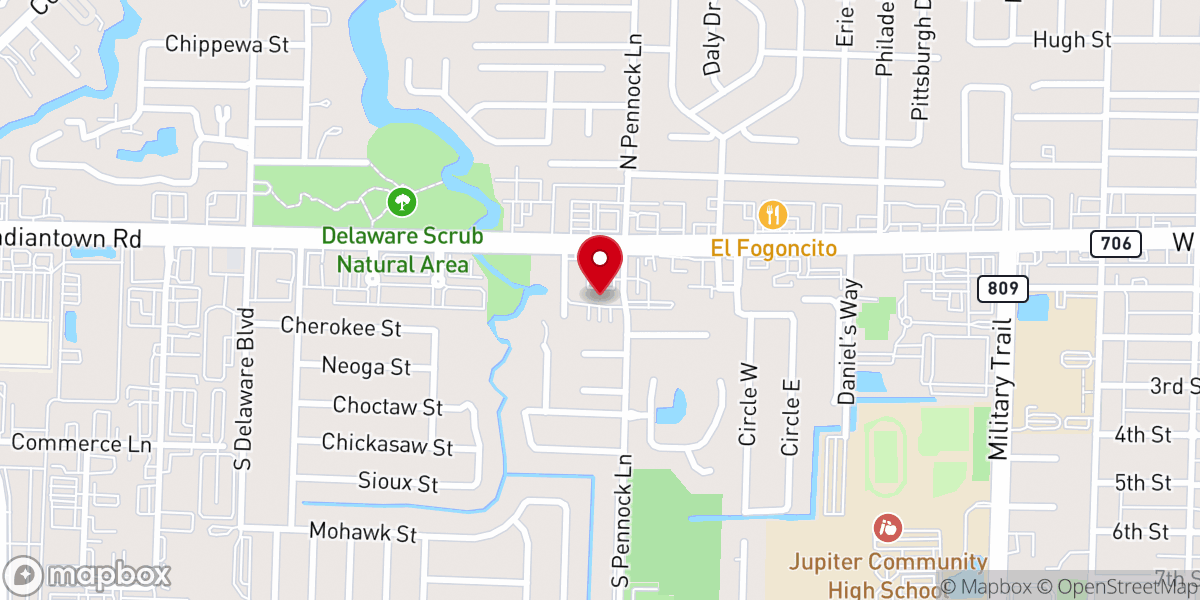 Map showing location of Harvest Community Church