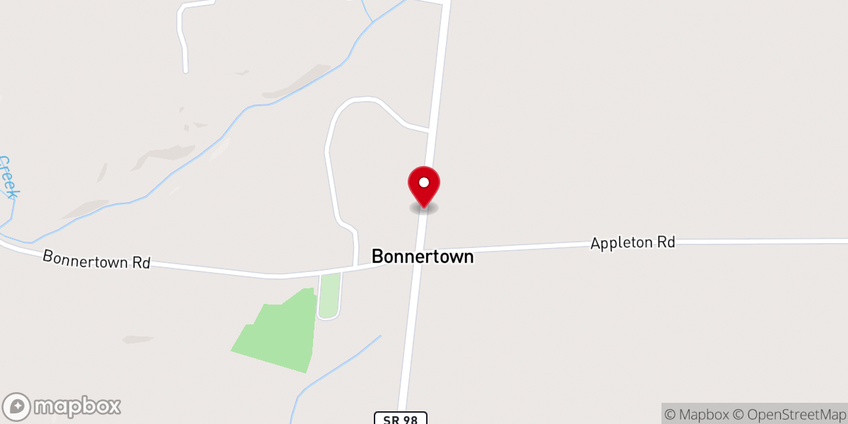 Map showing location of Bonnertown Baptist Church