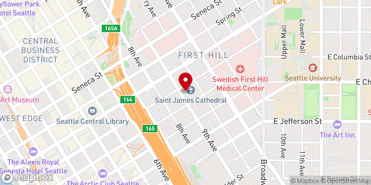 Map showing location of St. James Cathedral