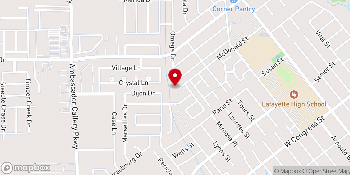 Map showing location of Made in the Shade Lafayette