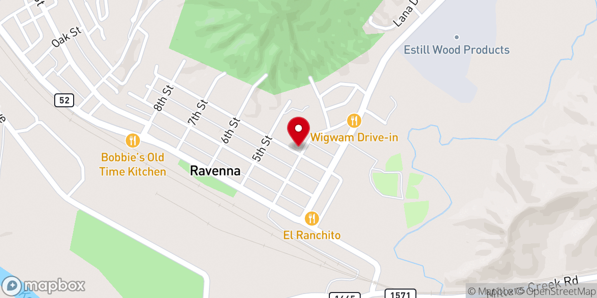 Map showing location of Williams Memorial Baptist Church