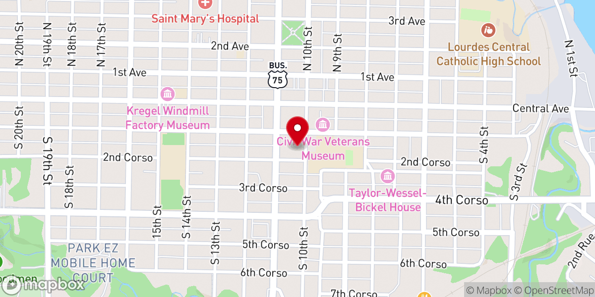 Map showing location of Presbyterian Church