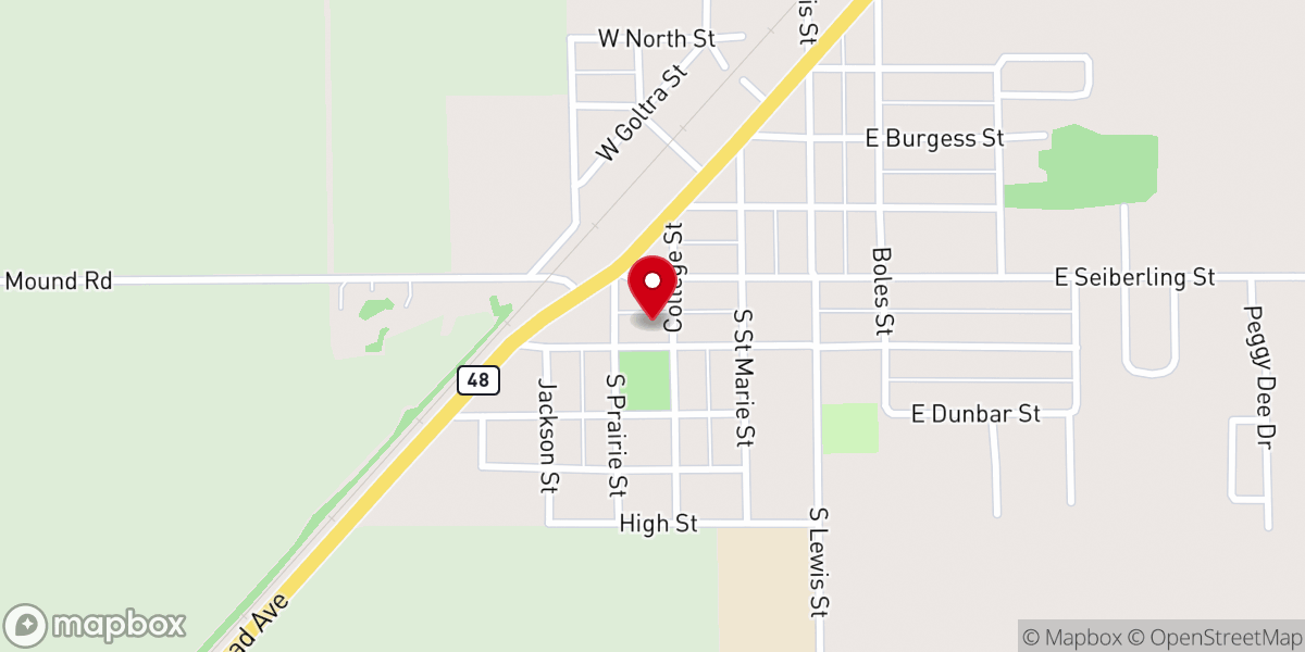 Map showing location of United Methodist Church