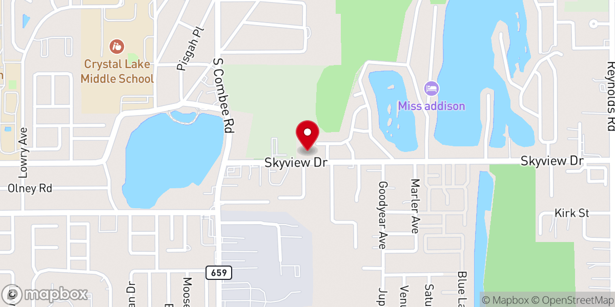 Map showing location of Skyview Church of Christ