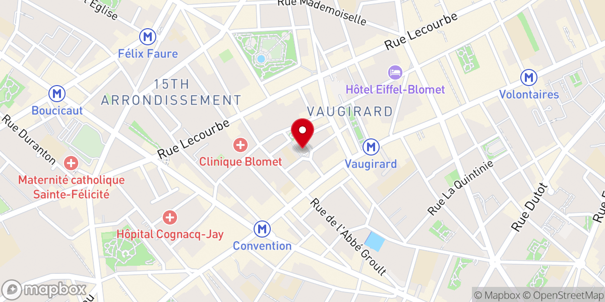 Map showing location of Église Saint-Lambert de Vaugirard