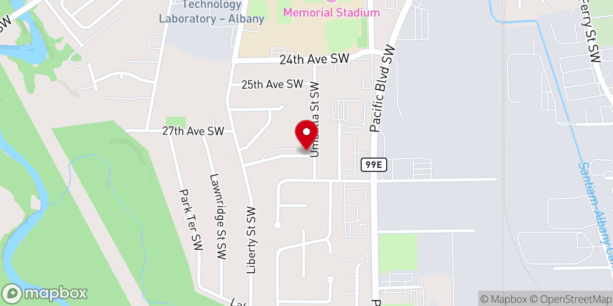 Map showing location of Albany First United Methodist Church