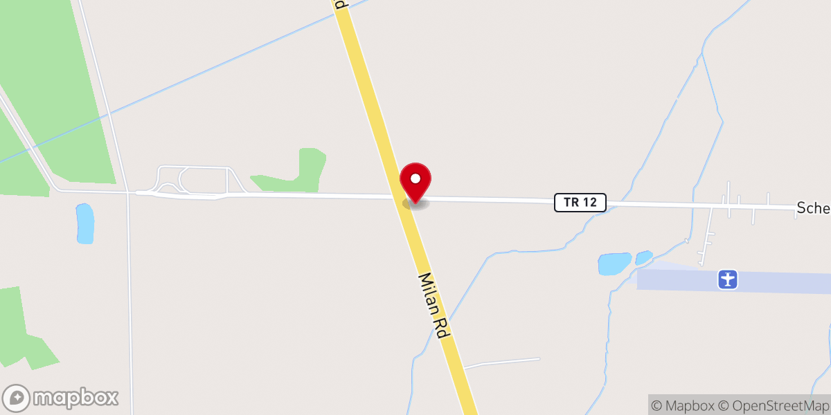 Map showing location of Saint John Lutheran Church