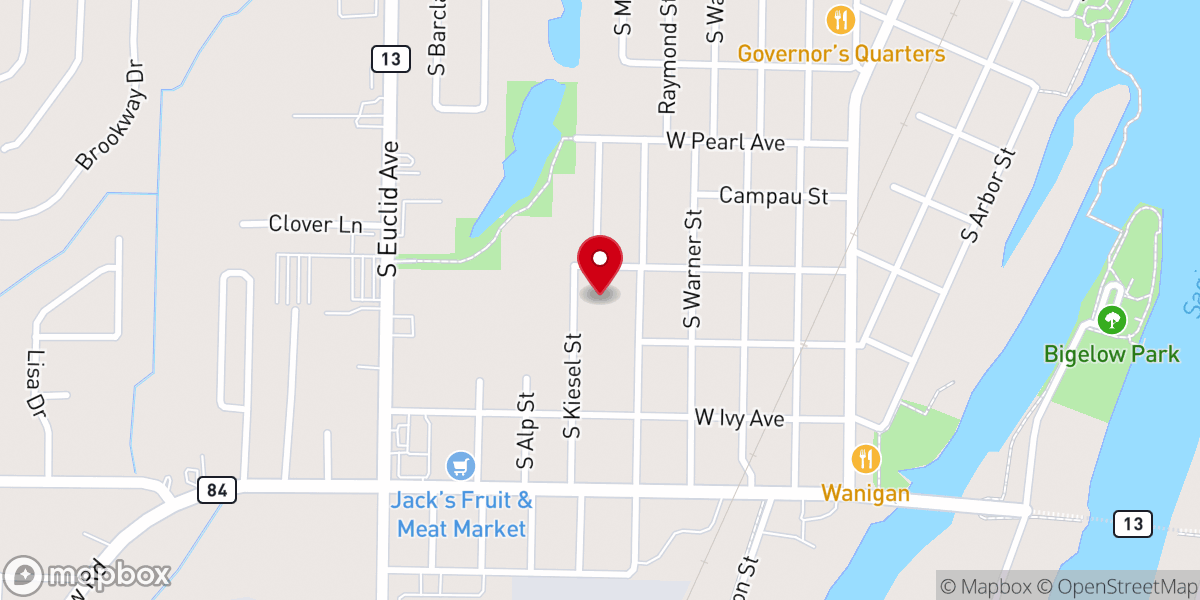 Map showing location of Zion Lutheran School