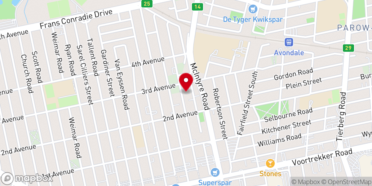 Map showing location of St Margaret's Anglican Church