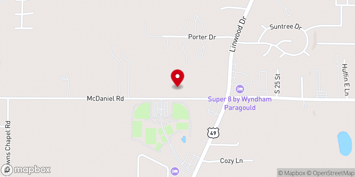 Map showing location of Life Church - Pentecostal Church of Paragould