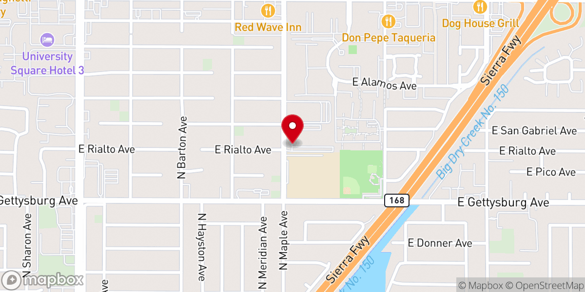 Map showing location of Campus Baptist Church
