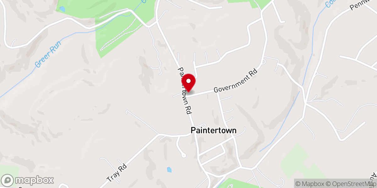 Map showing location of Paintertown Evangelical Lutheran