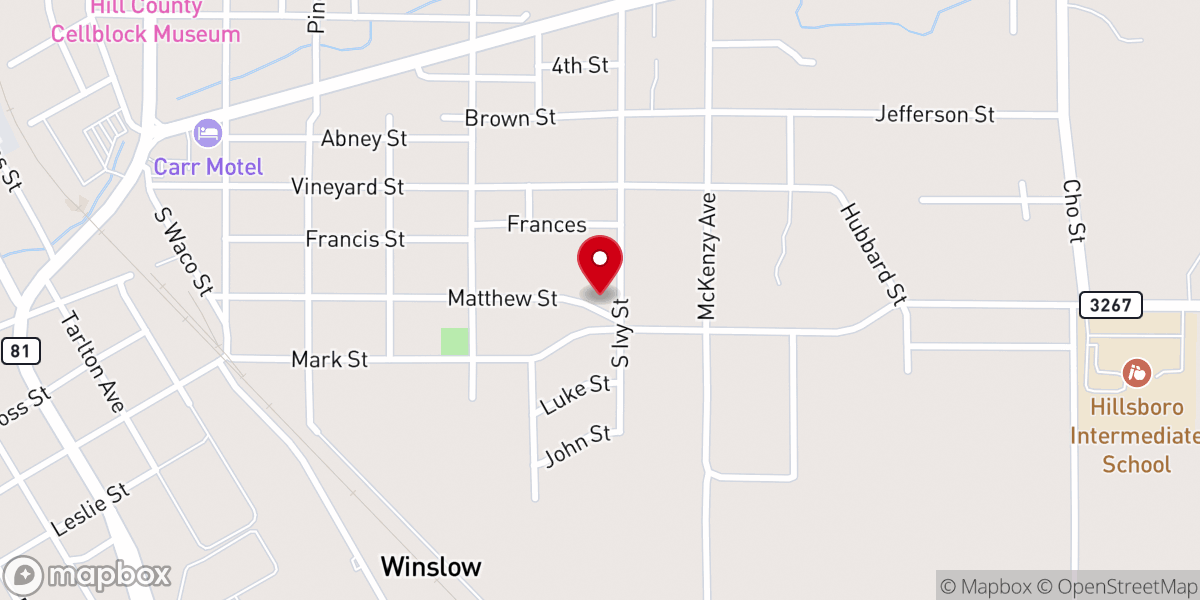 Map showing location of Mtpisgah Baptist Church