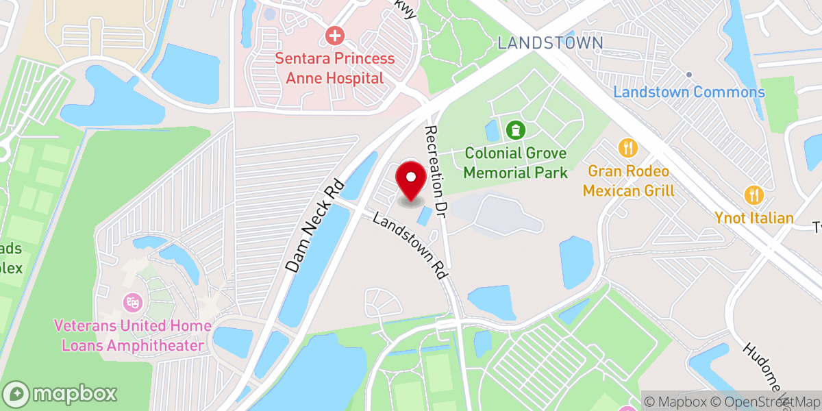 Map showing location of Trinity Church Princess Anne