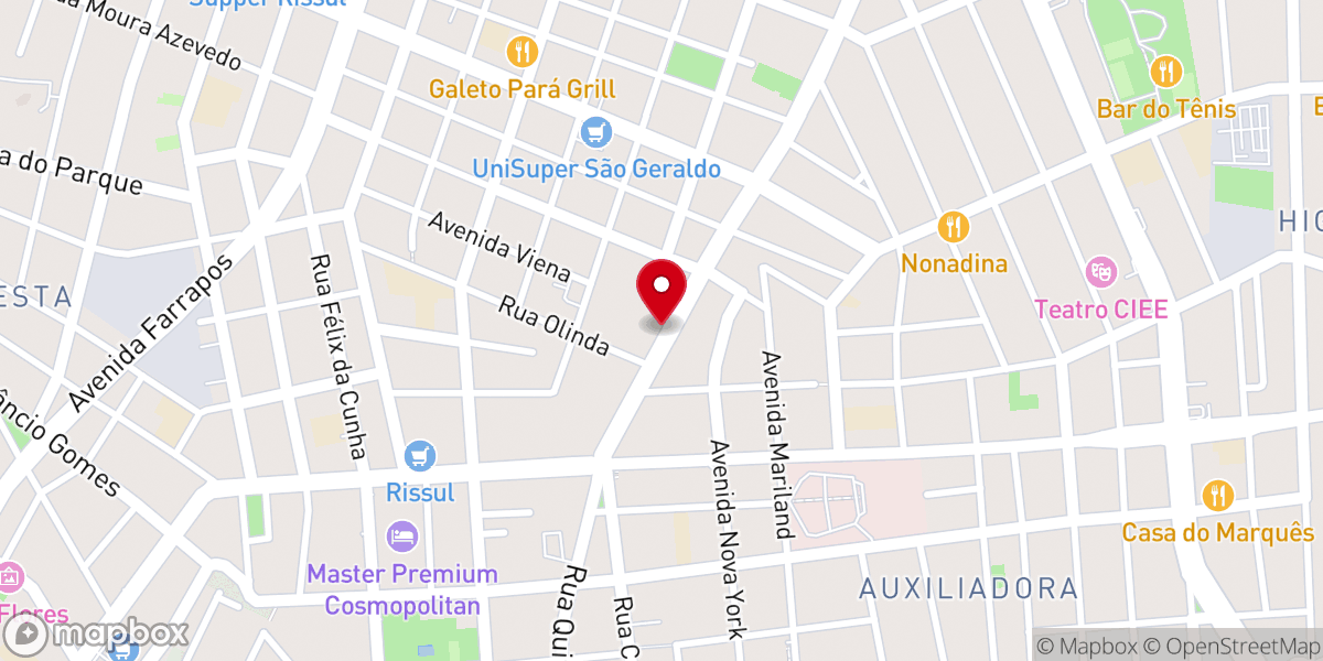 Map showing location of Igreja Batista Betel