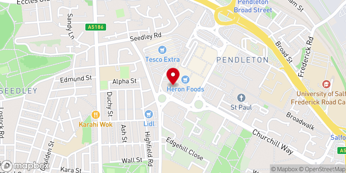 Map showing location of St. James & All Souls RC Parish