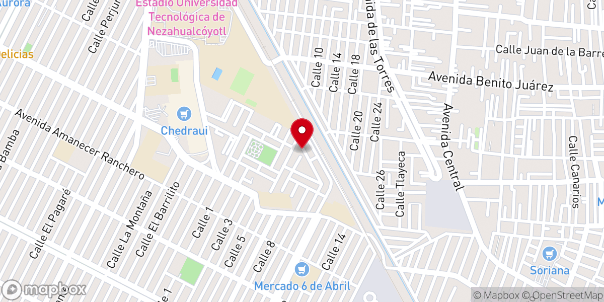 Map showing location of Parroquia San Judas Tadeo, fraccionamiento Rey Neza