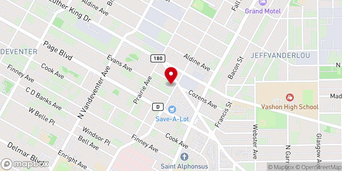 Map showing location of Union Sinai Missionary Baptist Church