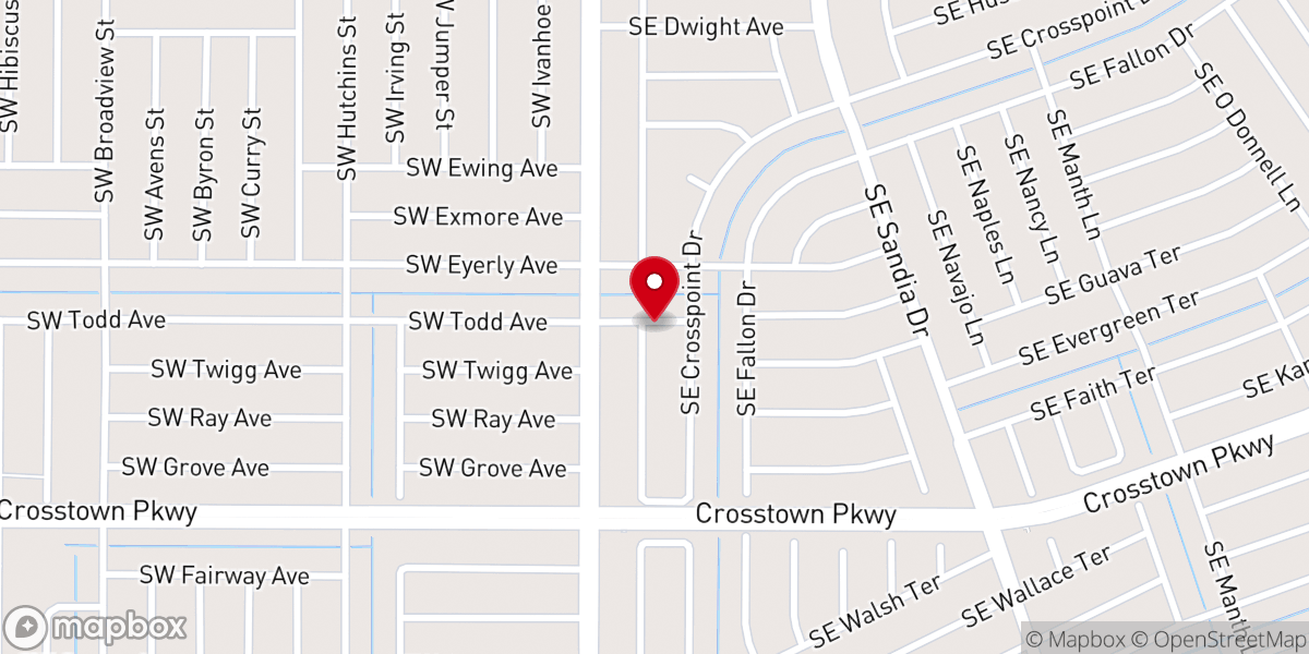Map showing location of Saint Lucie Catholic Church