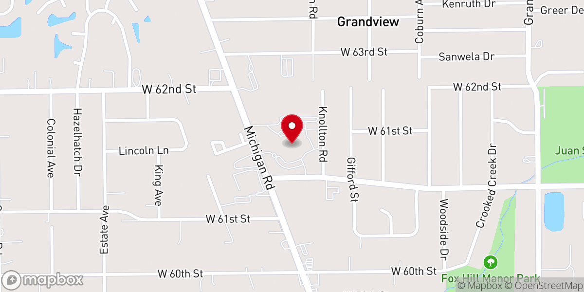 Map showing location of St. Monica Catholic Church