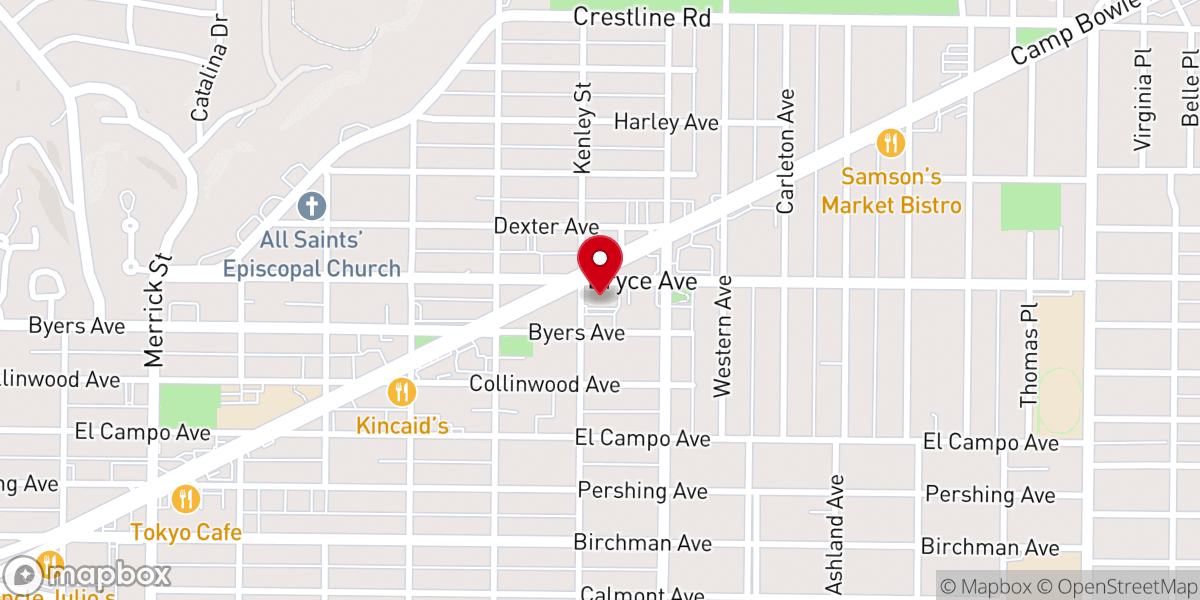 Map showing location of All Saints Presbyterian Church