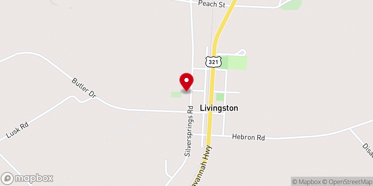 Map showing location of Livingston Methodist Church
