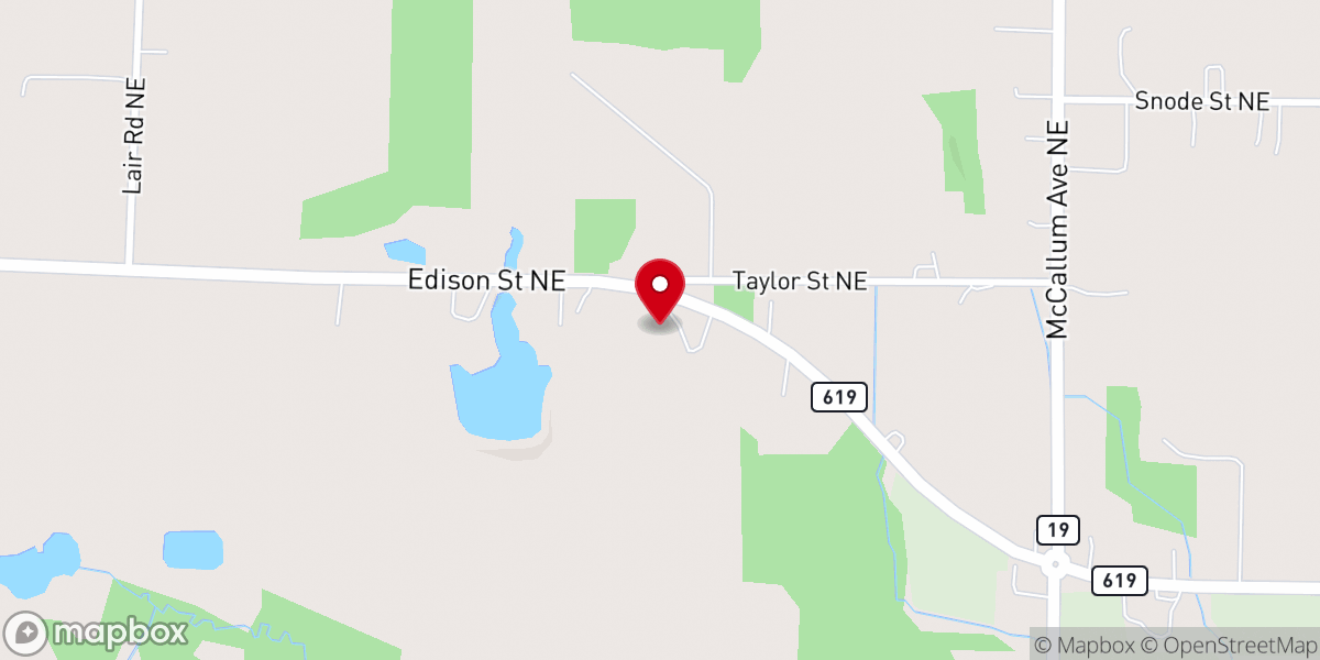 Map showing location of Aldersgate Family Methodist Church