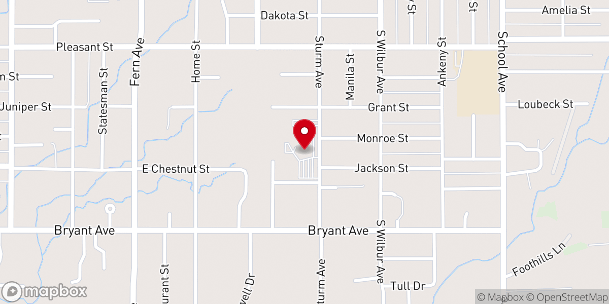 Map showing location of Blue Mountain Community Church