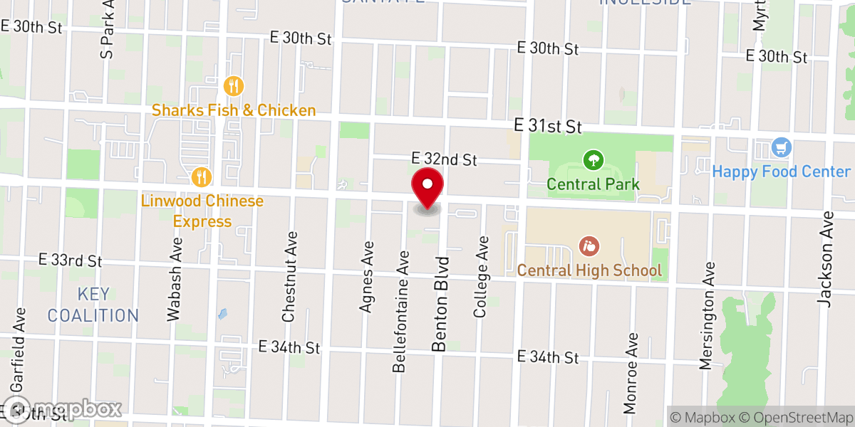 Map showing location of Jamison Temple Christian Methodist Episcopal Church