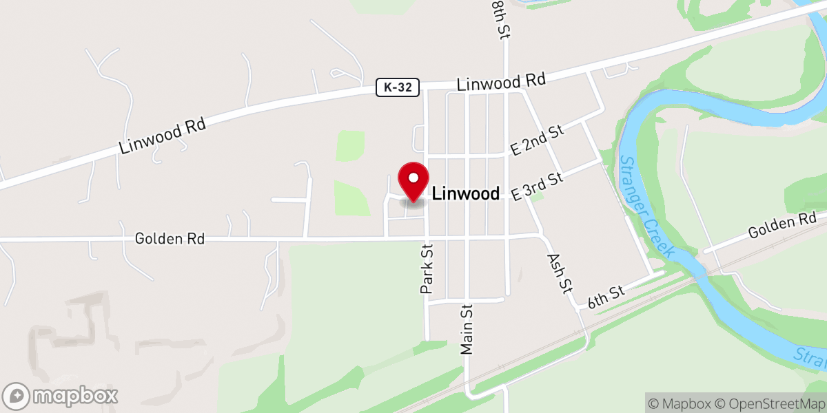 Map showing location of Linwood Baptist Church