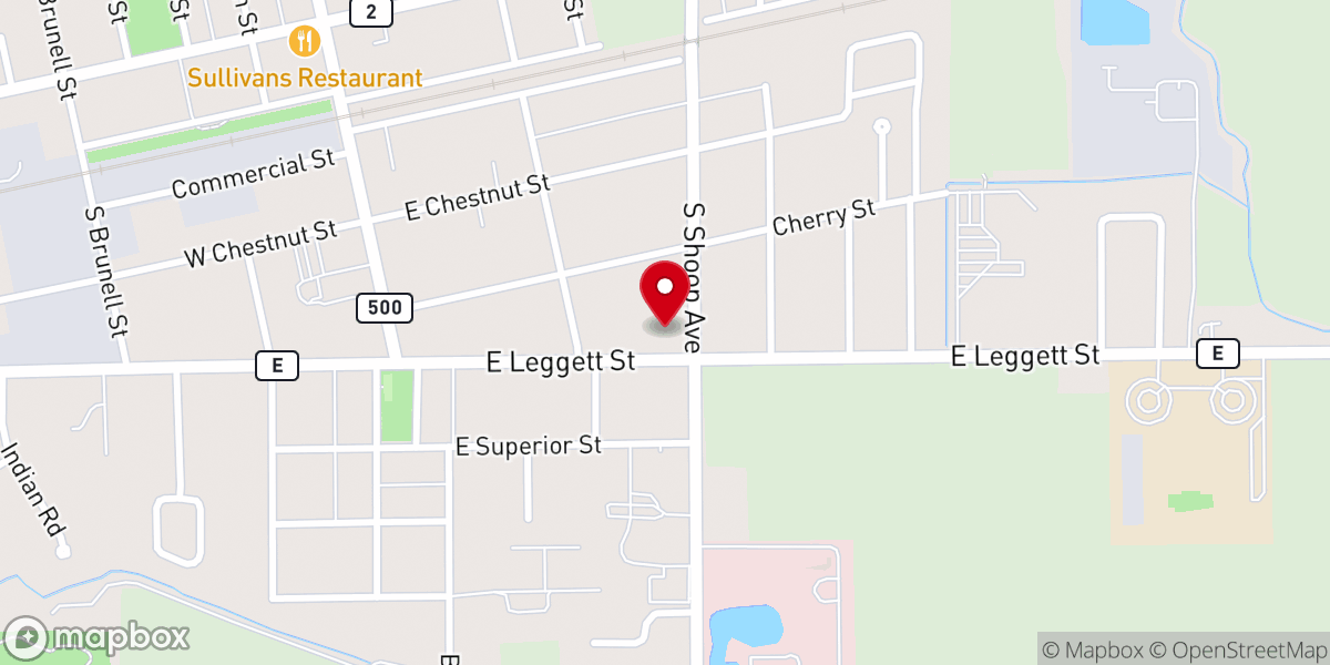 Map showing location of Trinity Lutheran Church