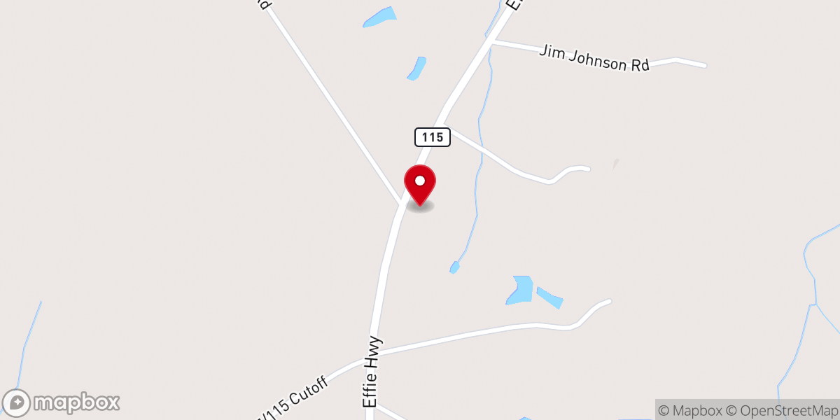Map showing location of Center Point Pentecostal Church